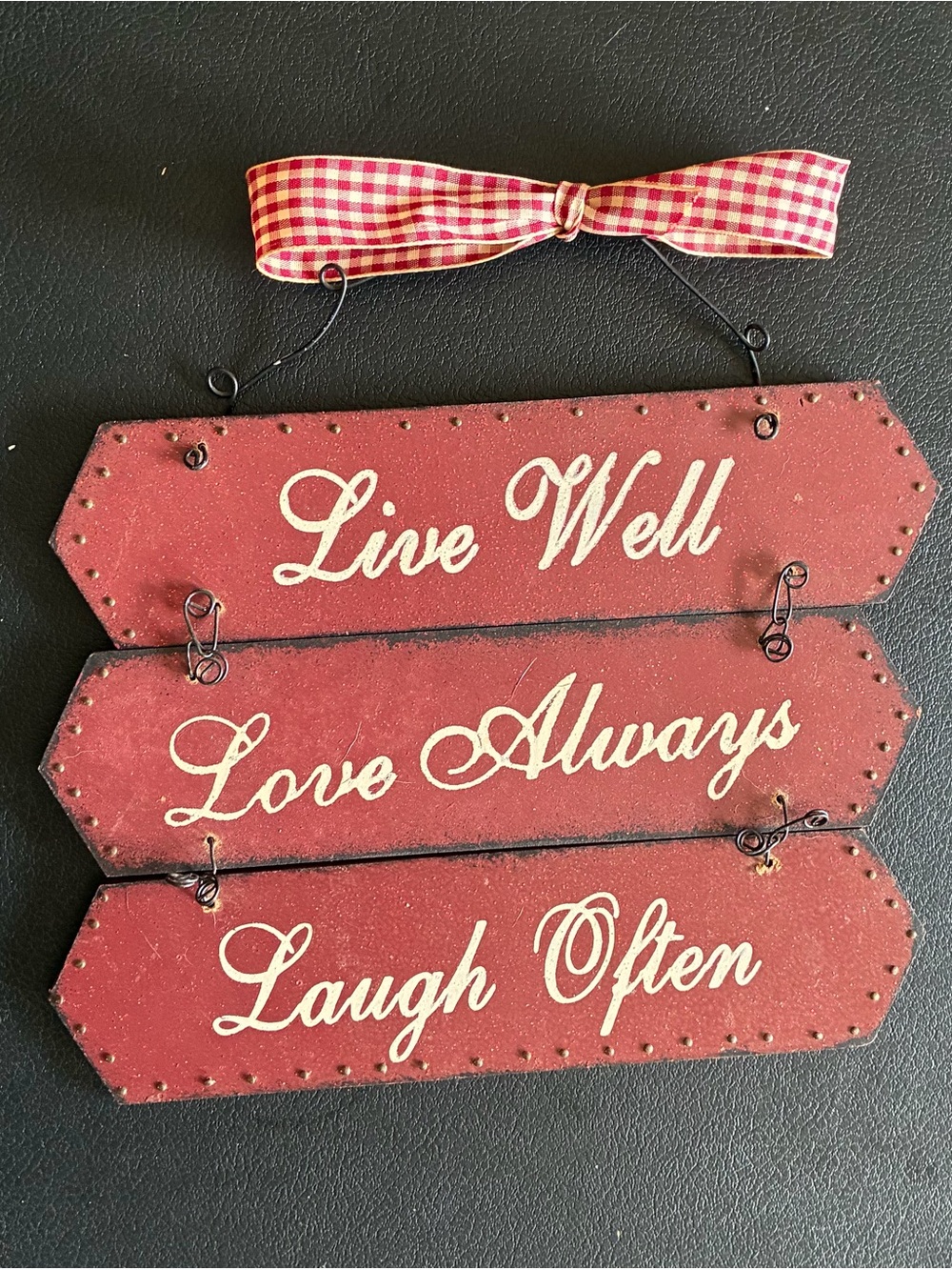 Rustic “Live Well, Love Always, Laugh Often” Wall Decor